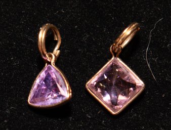 Solid 14-karat Gold Charms Featuring Simulated Gemstones Manufactured By Diamonique