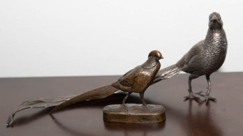 After Alfred Jacquemart Bronze Bird And Pheasant Bird Home Decor Cast Metal Figurine