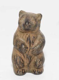 Cast Iron Bear Figurine Or Small Rustic Paperweight