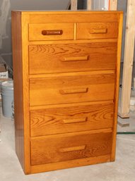Vintage Solid Wood Chest Of Drawers, Frequently Referred To As A 'cargo Style' Or 'crate Style' Pine Highboy D