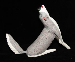 Hand-carved And Painted By Artist  Alberto Melchor Folk Art  Howling Wolf