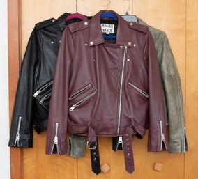 Lot Of 3 Walter Baker Allison Moto Jackets Black Red And Green Size XL