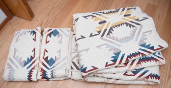 Pendleton WHITE SANDS PRINTED QUILT SET Full/Queen