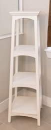 White 4-tier Wooden Corner Shelf