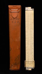 Vintage Keuffel & Esser Slide Rule With Its Original Leather Case