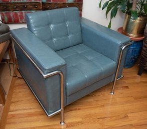 Flash Furniture HERCULES Lesley Series Contemporary Gray Faux Leather Soft Chair With Encasing Frame