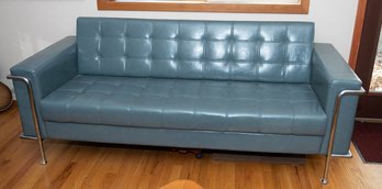 Flash Furniture HERCULES Lesley Series Contemporary Gray Faux Leather Soft Sofa With Encasing Frame