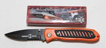 Frost Cutlery Emergency Service Folding Pocket Knife, Part Of Their Homeland Heroes Series