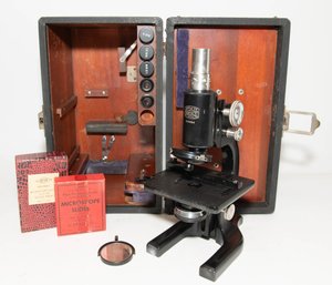 1937 Spencer Buffalo USA 143054 Monocular Microscope In Case