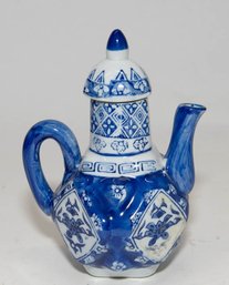 Vintage Blue And White Porcelain Sake Pot