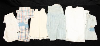 Vintage And Antique Infant Clothes  Including Dresses, Shirts, And A Gown