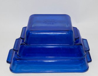 Anchor Hocking Cobalt Blue Glass Baking Dishes Set