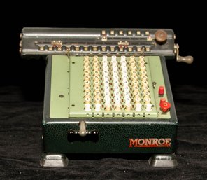 Vintage Monroe Mechanical Calculator, Likely From The L-series Produced Between The Late 1920s And Early 1940