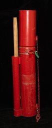 Vintage Railroad Flagman's Flare And Flag Case Antique Safety Equipment Carrier Used By Railroad Engineers An