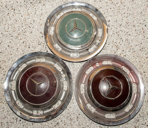 1960s-1980s Vintage Mercedes-Benz OEM Steel Wheel Covers, Often Referred To As 'mushroom' Hubcaps