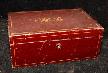 Lacquered Despatch Or Jewelry Box, Possibly From The 19th Or Early 20th Century