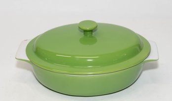 World Market Green Ceramic Casserole Dish With Matching Lid