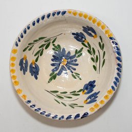 Mediterranean Vintage, Hand-painted Pottery Bowl
