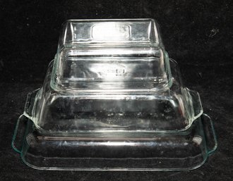 Clear Glass Pyrex And Anchor Hocking Baking Dishes Includes Loaf Pan