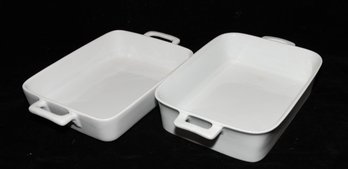 Crate & Barrel And World Market White Porcelain Rectangular Baking Dishes