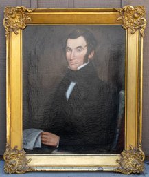 Antique American School Oil  On Canvas From The 19th Century Believed To Be The Founder Of New York Times