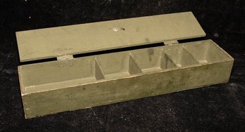 Vintage Military-style Wooden Tool Box Or Ammunition Crate, Likely Dating From The 1940s Or 1950s