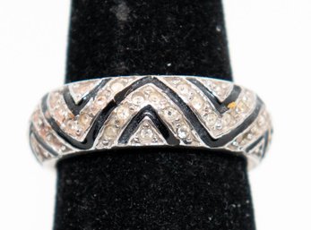 Vintage Chevron Zig-zag Style Eternity Band Ring Size 8
