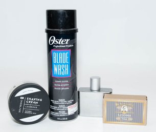 Mens Wet Shaving Supplies Lavender Soap, After Shave, Oster Blade Wash And Shaving Cream