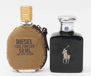 Diesel Fuel For Life 50ml And Ralph Lauren Black Polo 2.5oz Men's Cologne