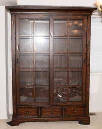 Lane Furniture For Eddie Bauer Walnut Sliding Door Display Cabinet