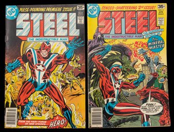 First Two Issues Of The DC Comics Series Steel, The Indestructible Man, Published In 1978  Henry 'Hank' Heywoo