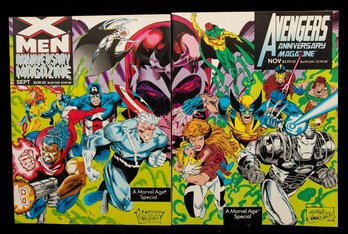 Two Companion Marvel Comics Publications From 1993, X-Men Anniversary Magazine #1 (left) And Avengers Annivers