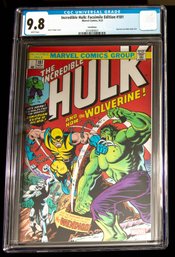 CGC Graded 9.8 Facsimile Edition Of The Incredible Hulk #181, Specifically The Foil Edition Released By Marvel