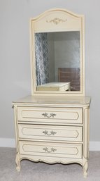1960s Dixie Furniture French Provincial-style 3-drawer Dresser With Mirror