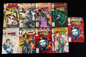 Collection Of Comic Books From The 'Suicide Run' Crossover Event For The Punisher, Published By Marvel Comics