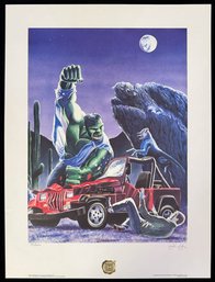 Limited Edition Lithograph Titled 'Desert Encounter: The Hulk,' Created By Artist Graham Nolan In 1987
