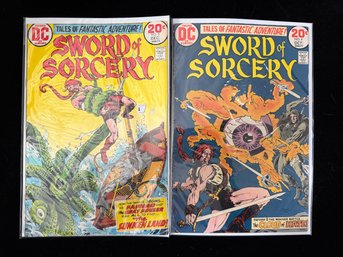 Two Issues Of The Sword Of Sorcery Comic Book Series Published By DC Comics In 1973