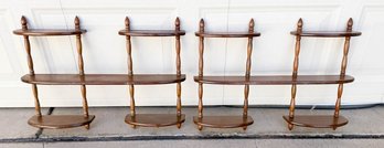 Vintage Wooden Spindle Wall Shelves