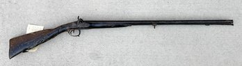 19th Cent Double Barrel Shotgun Made By Chaudy, Approximately 12 Gauge In Caliber With Firearms Retention Slip