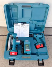 Makita 14.4V Cordless Power Tool Set In Case With Charger And Batteries New