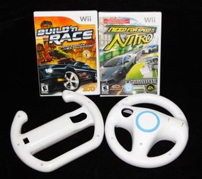 Nintendo Wii Build 'n Race And Need For Speed: (new) Nitro Games With Wii Wheels