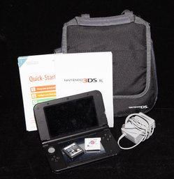 Blue Nintendo 3DS XL Handheld Gaming Console, Case, Power Cord  And 2 Games