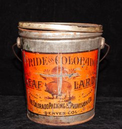 Early 1900s 'Pride Of Colorado' Leaf Lard Tin From The Colorado Packing & Provision Company