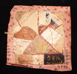Antique Crazy Quilt For Dolls Made By A 14 Yr. Old Girl 1870-1900