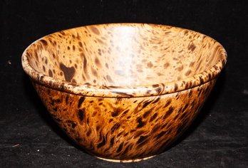 Gibson Home  Splattered Grain Woodgrain Serving Bowl