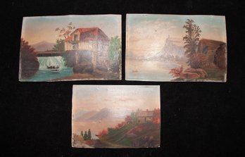 Early 1900s Landscape Oil Paintings On Panels