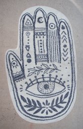 Boho-style Hamsa Hand Rug Featuring An 'evil Eye' Design