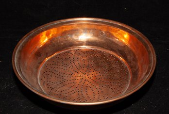 Vintage Solid Copper Strainer Bowl