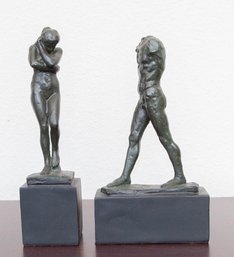 ' The Walking Man' And ' Eve' Cast Metal Reproduction Statues