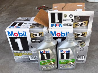 Unopened Bottles Of Mobil 1 Advanced Fuel Economy 0W-20 Full Synthetic Motor Oil